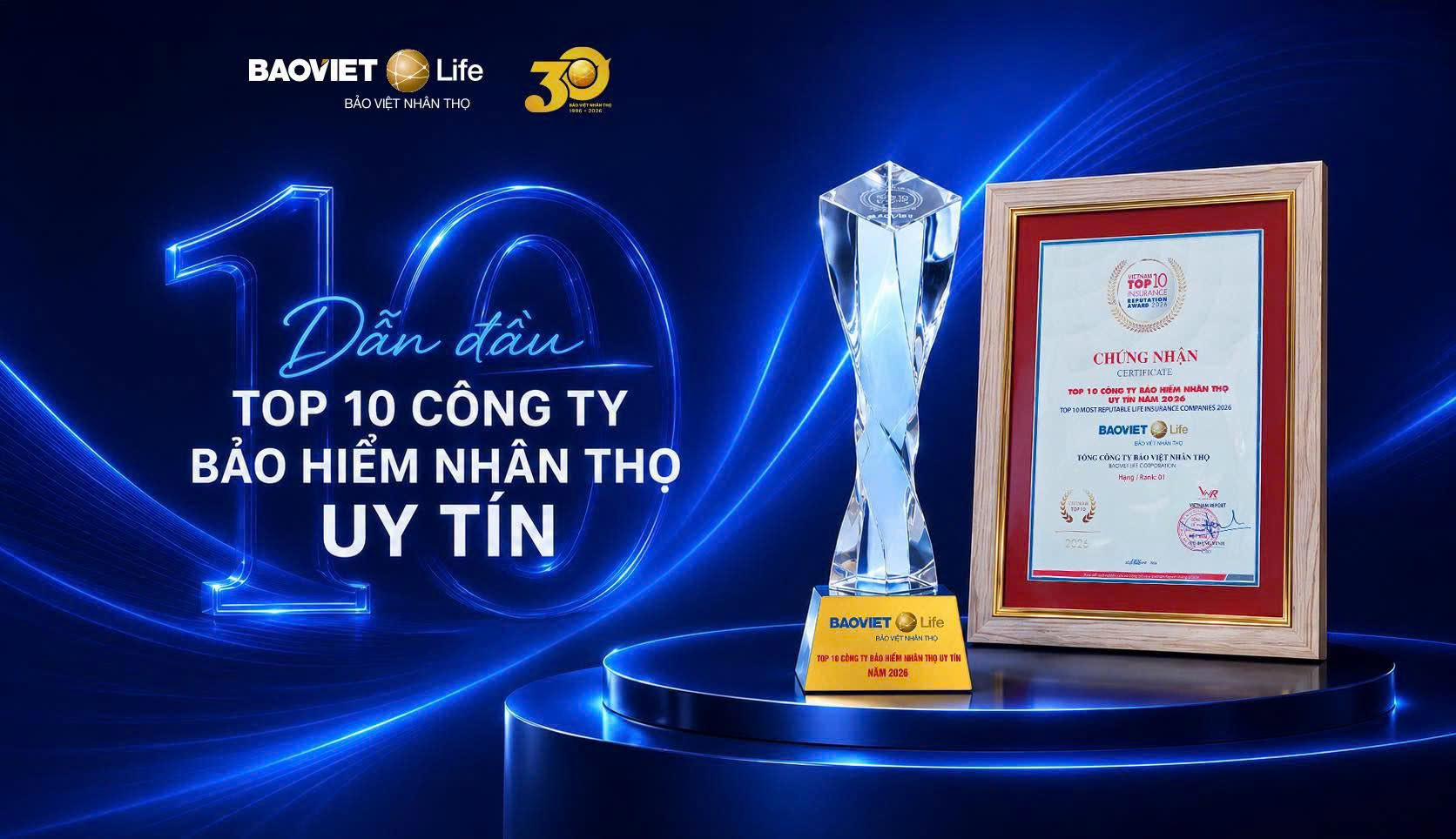 Công bố Top 10 Công ty Bảo hiểm uy tín năm 2026